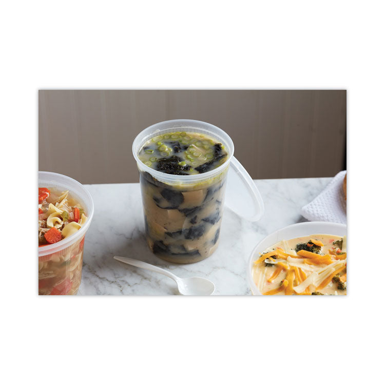 Newspring DELItainer Microwavable Container, 32 oz, 4.6 x 4.6 x 5.6, Natural, Plastic, 480/Carton