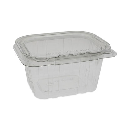 EarthChoice Tamper Evident Recycled Hinged Lid Deli Container, 16 oz, 5.37 x 4.5 x 2.62, Clear, Plastic, 304/Carton