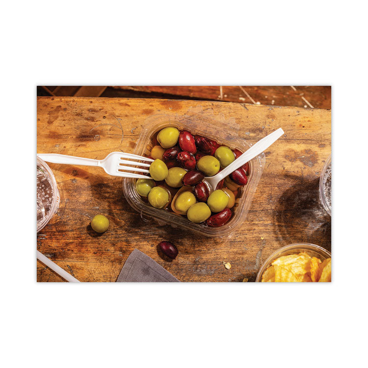 EarthChoice Tamper Evident Recycled Hinged Lid Deli Container, 16 oz, 5.37 x 4.5 x 2.62, Clear, Plastic, 304/Carton