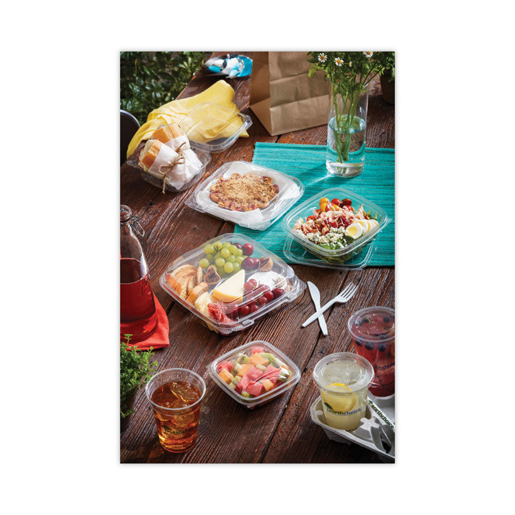 EarthChoice Recycled PET Hinged Container, 32 oz, 7.31 x 5.88 x 3.25, Clear, Plastic, 280/Carton