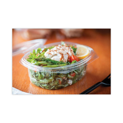 EarthChoice Recycled PET Hinged Container, 48 oz, 8.87 x 7.25 x 2.93, Clear, Plastic, 190/Carton