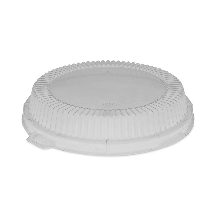 ClearView Dome-Style Lid with Tabs, Fluted, 6.2" Diameter x 1.1"h, Clear, Plastic, 504/Carton