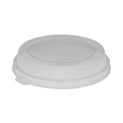 ClearView Dome-Style Lid with Tabs, Fluted, 6.2" Diameter x 1.1"h, Clear, Plastic, 504/Carton