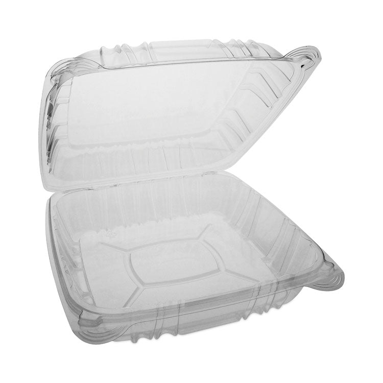 SENSATION SmartLock Hinged Lid Container, 9.2 x 8.9 x 3.1, Clear, Plastic, 200/Carton