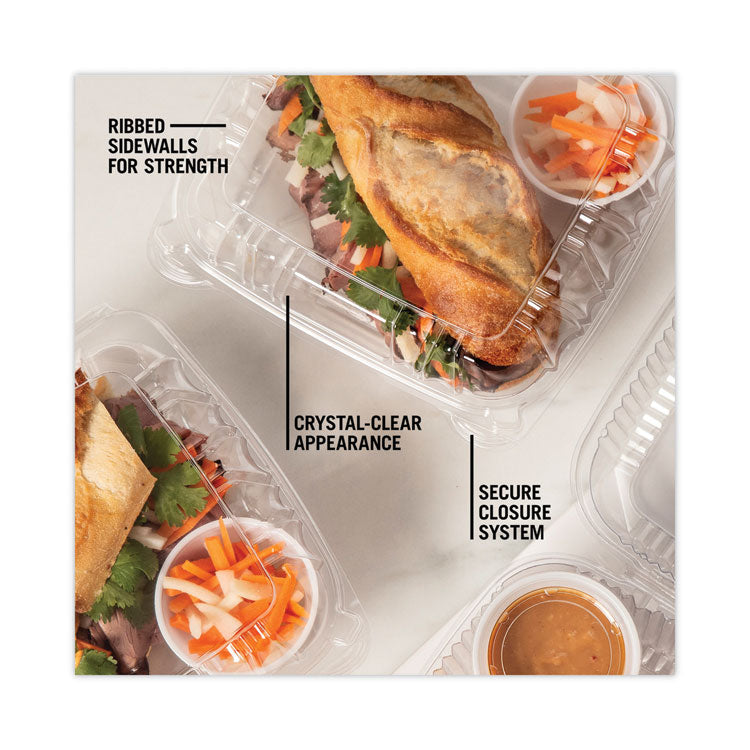 SENSATION SmartLock Hinged Lid Container, 8.5 x 8.34 x 3., Clear, Plastic, 200/Carton