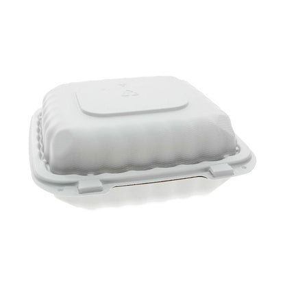 EarthChoice SmartLock Microwavable MFPP Hinged Lid Container, 8.35 x 8.35 x 3.1, White, Plastic, 200/Carton