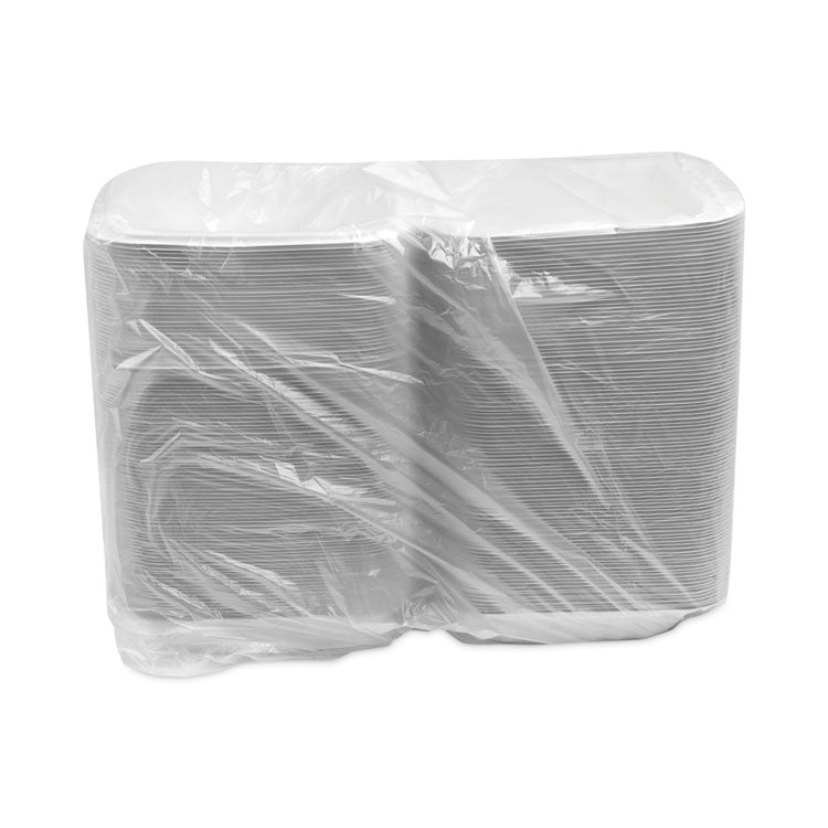 EarthChoice SmartLock Microwavable MFPP Hinged Lid Container, 8.35 x 8.35 x 3.1, White, Plastic, 200/Carton