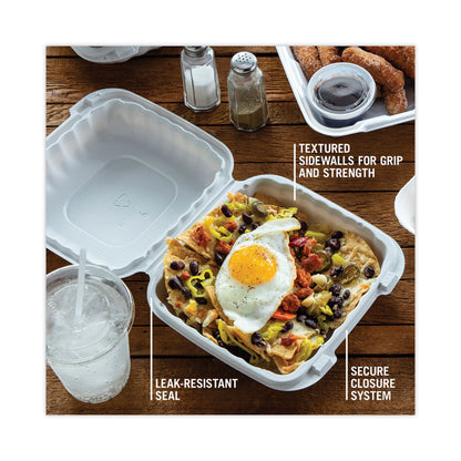 EarthChoice SmartLock Microwavable MFPP Hinged Lid Container, 8.35 x 8.35 x 3.1, White, Plastic, 200/Carton