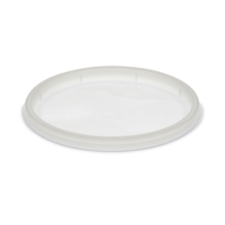Newspring DELItainer Microwavable Container Lid, Recessed, 4.7" Diameter x 0.4" h, Translucent, Plastic, 480/Carton