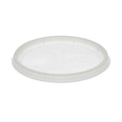 Newspring DELItainer Microwavable Container Lid, Recessed, 4.7" Diameter x 0.4" h, Translucent, Plastic, 480/Carton