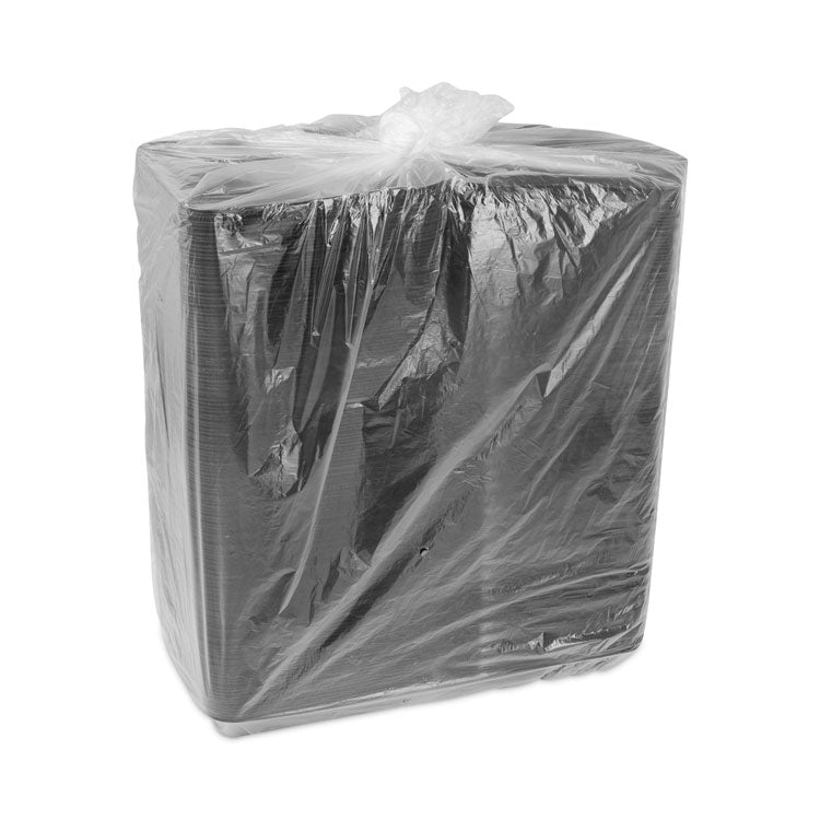 SmartLock Foam Hinged Lid Container, Large, 9 x 9.1 x 3.3, Black, 150/Carton