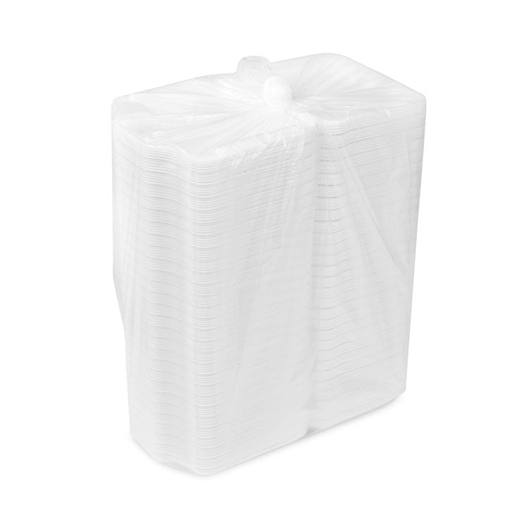 SmartLock Foam Hinged Lid Container, Small, 7.5 x 8 x 2.63, White, 150/Carton