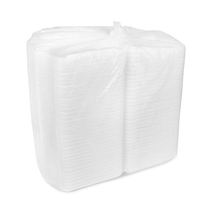 SmartLock Foam Hinged Lid Container, Large, 9 x 9.1 x 3.3, White, 150/Carton