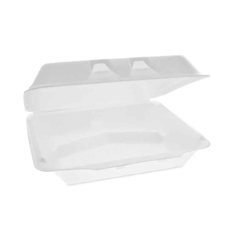 SmartLock Foam Hinged Lid Container, X-Large, 3 Compartments, 9.5 x 10.5 x 3.3, White, 250/Carton