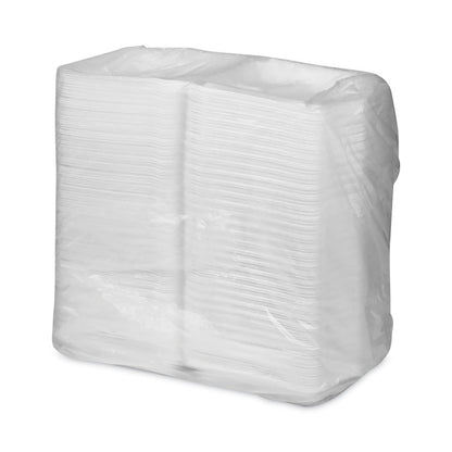 SmartLock Foam Hinged Lid Container, X-Large, 3 Compartments, 9.5 x 10.5 x 3.3, White, 250/Carton