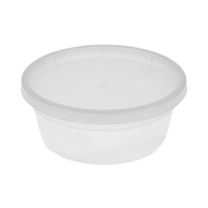 Newspring DELItainer Microwavable Container, 8 oz, 4.7" Diameter x 1.8"h, Clear, Plastic, 240/Carton