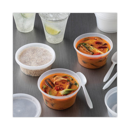 Newspring DELItainer Microwavable Container, 8 oz, 4.7" Diameter x 1.8"h, Clear, Plastic, 240/Carton