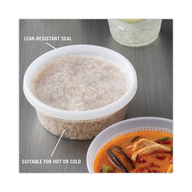 Newspring DELItainer Microwavable Container, 8 oz, 4.7" Diameter x 1.8"h, Clear, Plastic, 240/Carton