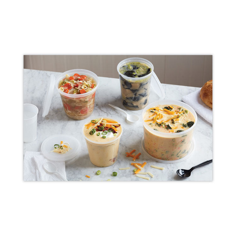 Newspring DELItainer Microwavable Container, 24 oz, 4.7 x 4.7 x 4.4, Clear, Plastic, 240/Carton