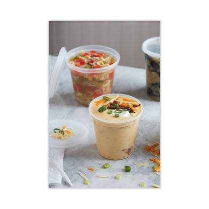 Newspring DELItainer Microwavable Container, 24 oz, 4.7 x 4.7 x 4.4, Clear, Plastic, 240/Carton