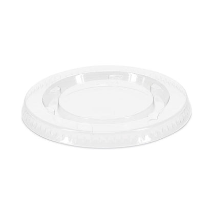 Plastic Portion Cup Lid, Fits 1.5 oz to 2.5 oz Portion Cups, Clear, 100/Pack, 24 Packs/Carton