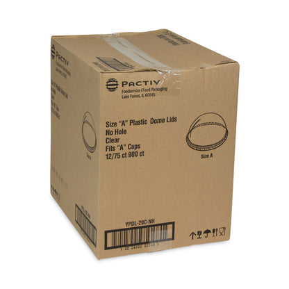 EarthChoice Strawless RPET Lid, Dome Lid, Fits 9 oz to 20 oz "A" Cups, Plastic, Clear, 900/Carton