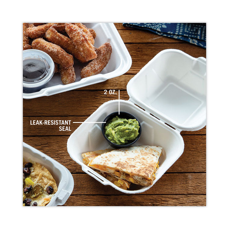 Plastic Portion Cup, 2 oz, Black, 200/Bag, 12 Bags/Carton