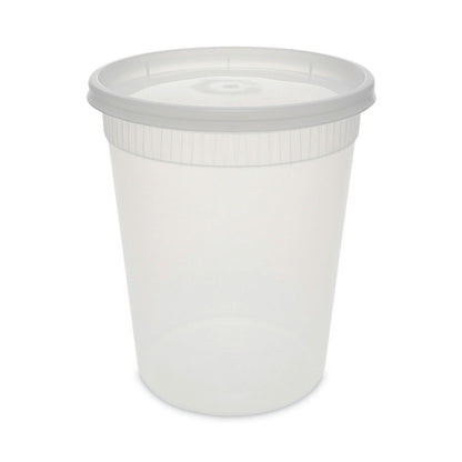 Newspring DELItainer Microwavable Container, 32 oz, 4.7" Diameter x 5.6" h, Clear, Plastic, 240/Carton
