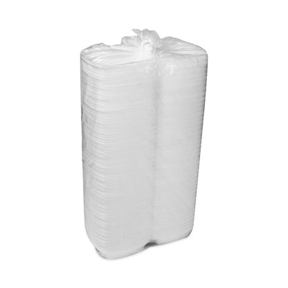 Foam Hinged Lid Container, Single Tab Lock, 6 x 6 x 3, White, 500/Carton