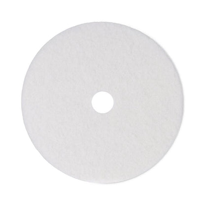 Polishing Floor Pads, 24" Diameter, White, 5/Carton