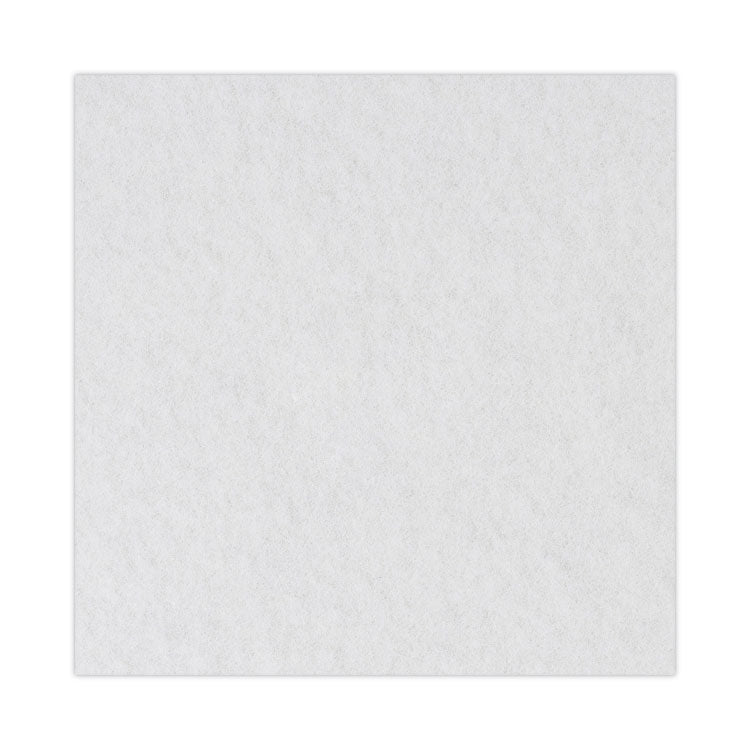 Polishing Floor Pads, 21" Diameter, White, 5/Carton