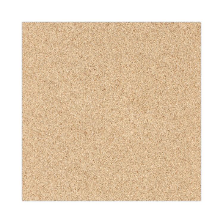 Burnishing Floor Pads, 20" Diameter, Tan, 5/Carton