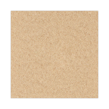 Burnishing Floor Pads, 20" Diameter, Tan, 5/Carton
