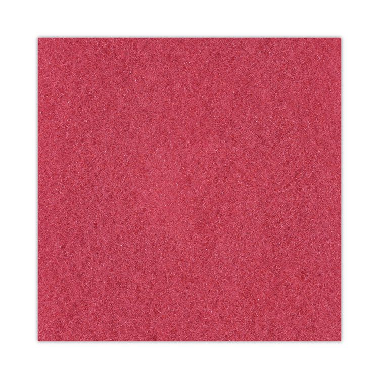 Buffing Floor Pads, 20" Diameter, Red, 5/Carton