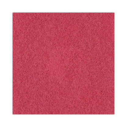 Buffing Floor Pads, 20" Diameter, Red, 5/Carton