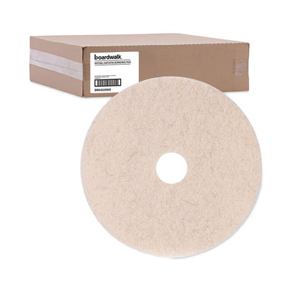 Natural Hog Hair Burnishing Floor Pads, 20" Diameter, Tan, 5/Carton