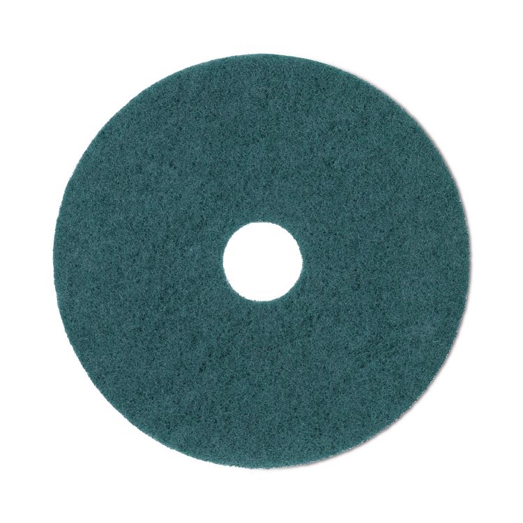 Heavy-Duty Scrubbing Floor Pads, 20" Diameter, Green, 5/Carton