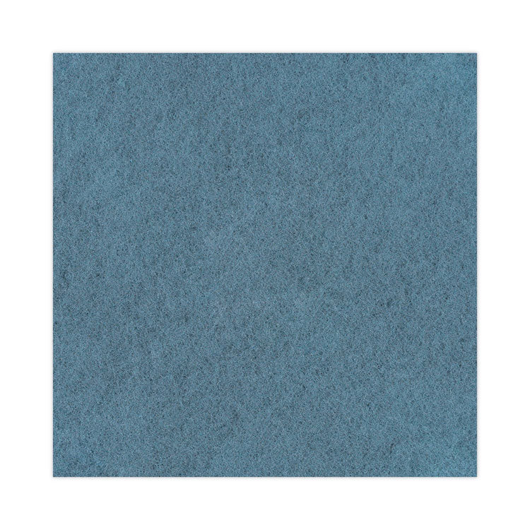 Burnishing Floor Pads, 20" Diameter, Aqua, 5/Carton