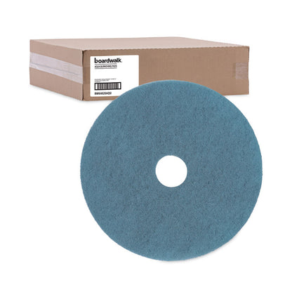Burnishing Floor Pads, 20" Diameter, Aqua, 5/Carton