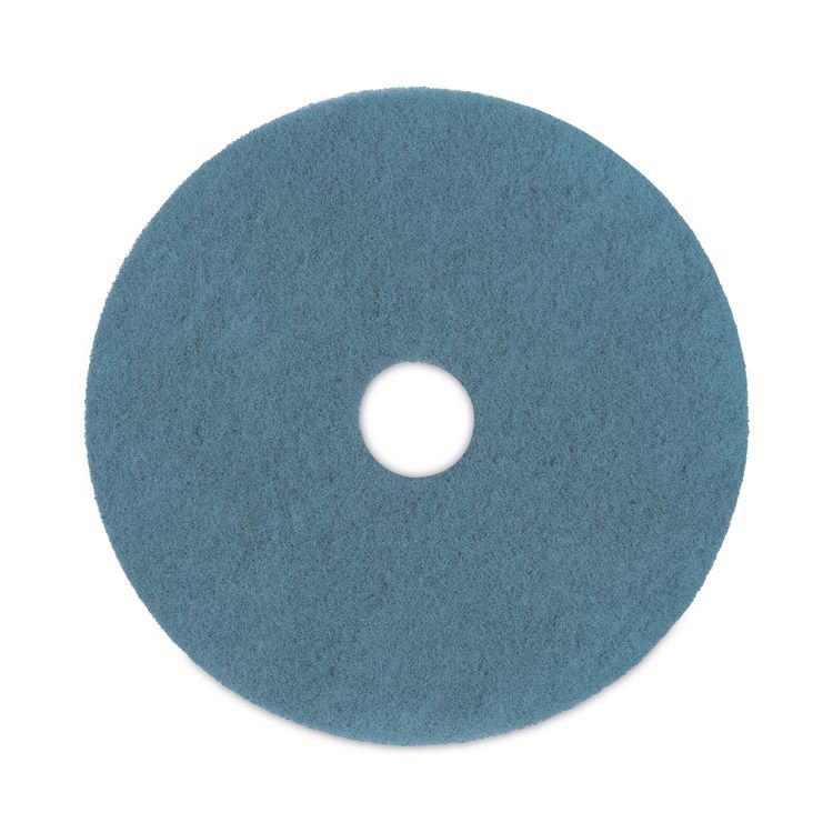 Burnishing Floor Pads, 20" Diameter, Aqua, 5/Carton