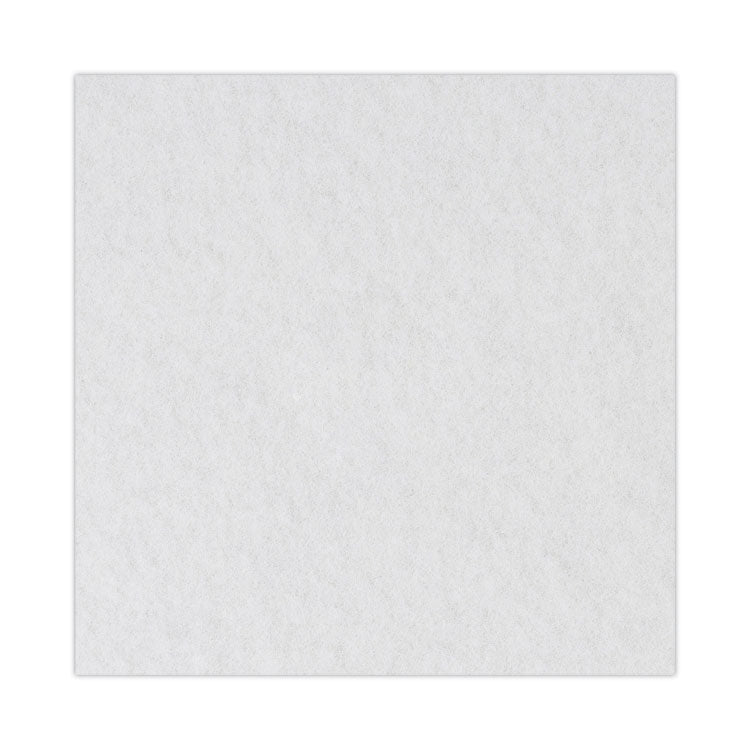 Polishing Floor Pads, 19" Diameter, White, 5/Carton