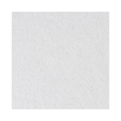 Polishing Floor Pads, 19" Diameter, White, 5/Carton