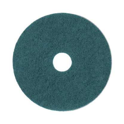Heavy-Duty Scrubbing Floor Pads, 19" Diameter, Green, 5/Carton