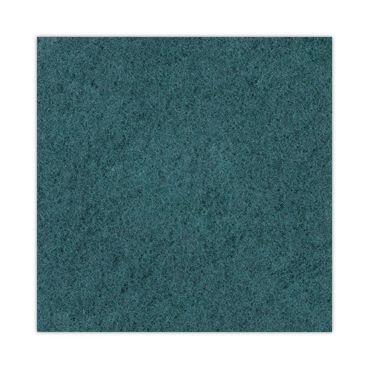 Heavy-Duty Scrubbing Floor Pads, 18" Diameter, Green, 5/Carton