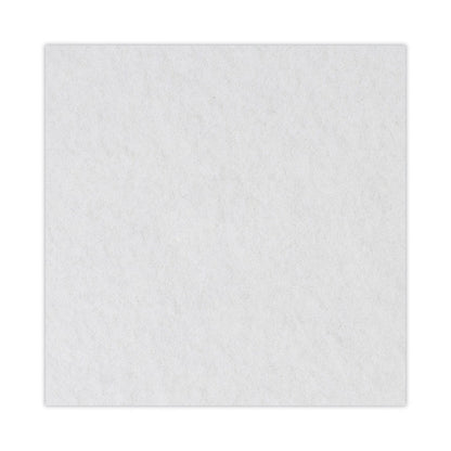Polishing Floor Pads, 17" Diameter, White, 5/Carton