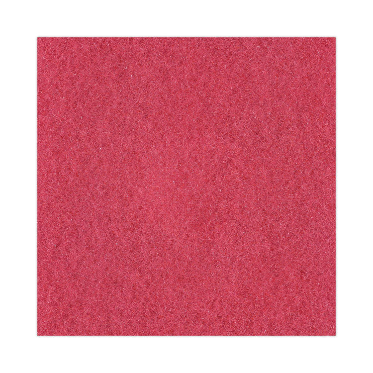 Buffing Floor Pads, 16" Diameter, Red, 5/Carton