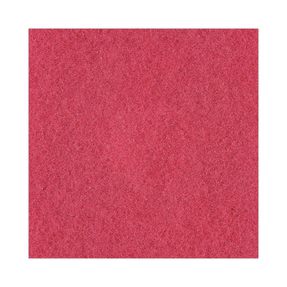 Buffing Floor Pads, 16" Diameter, Red, 5/Carton