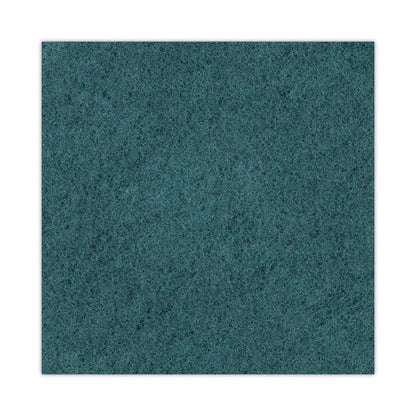 Heavy-Duty Scrubbing Floor Pads, 16" Diameter, Green, 5/Carton