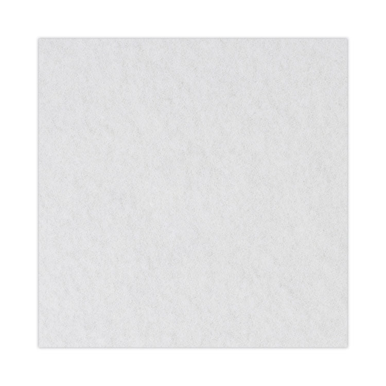 Polishing Floor Pads, 14" Diameter, White, 5/Carton