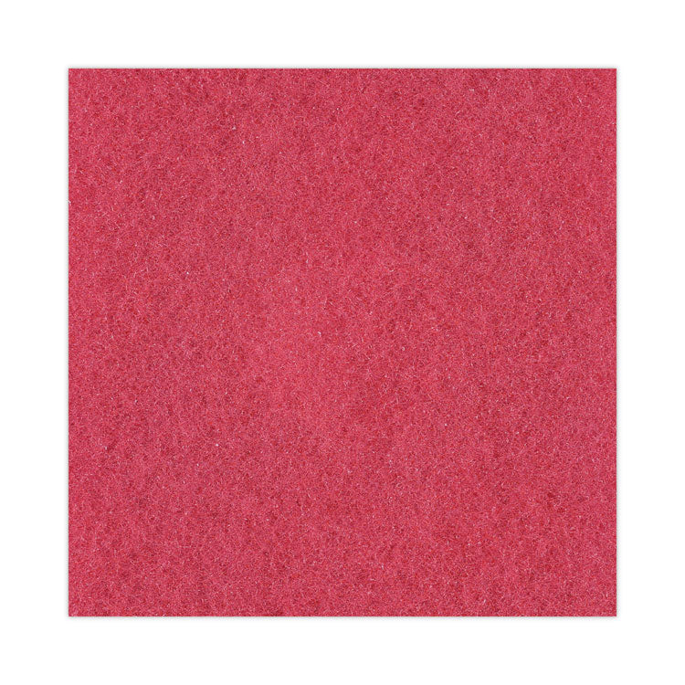 Buffing Floor Pads, 14" Diameter, Red, 5/Carton